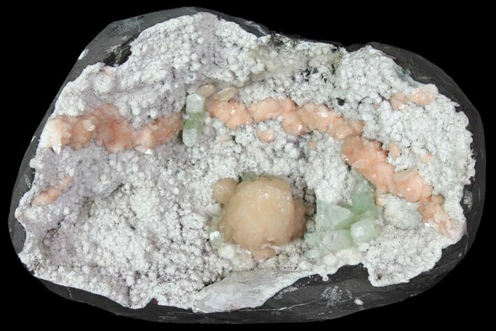 Heulandite, Apophyllite and Stilbite on Mordenite - Composite #117156